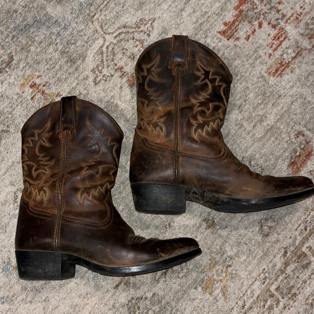Ariat Brown Leather Western Heeled Boots
